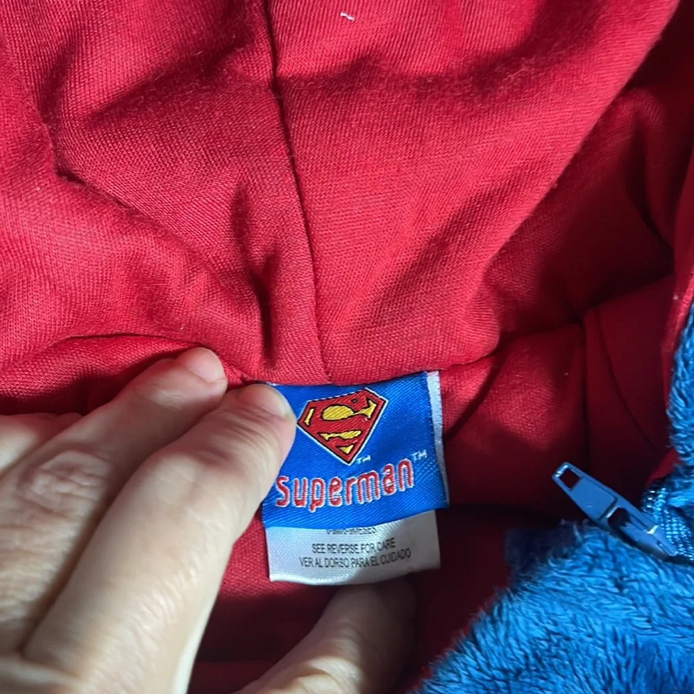 Baby Toddler Snowsuit DC Comic Superman Plush Bunting Hoodie Size 3 months